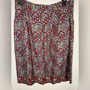 Crazy Horse, 12, floral paisley print, button zip front 3-pockets, A-line skirt